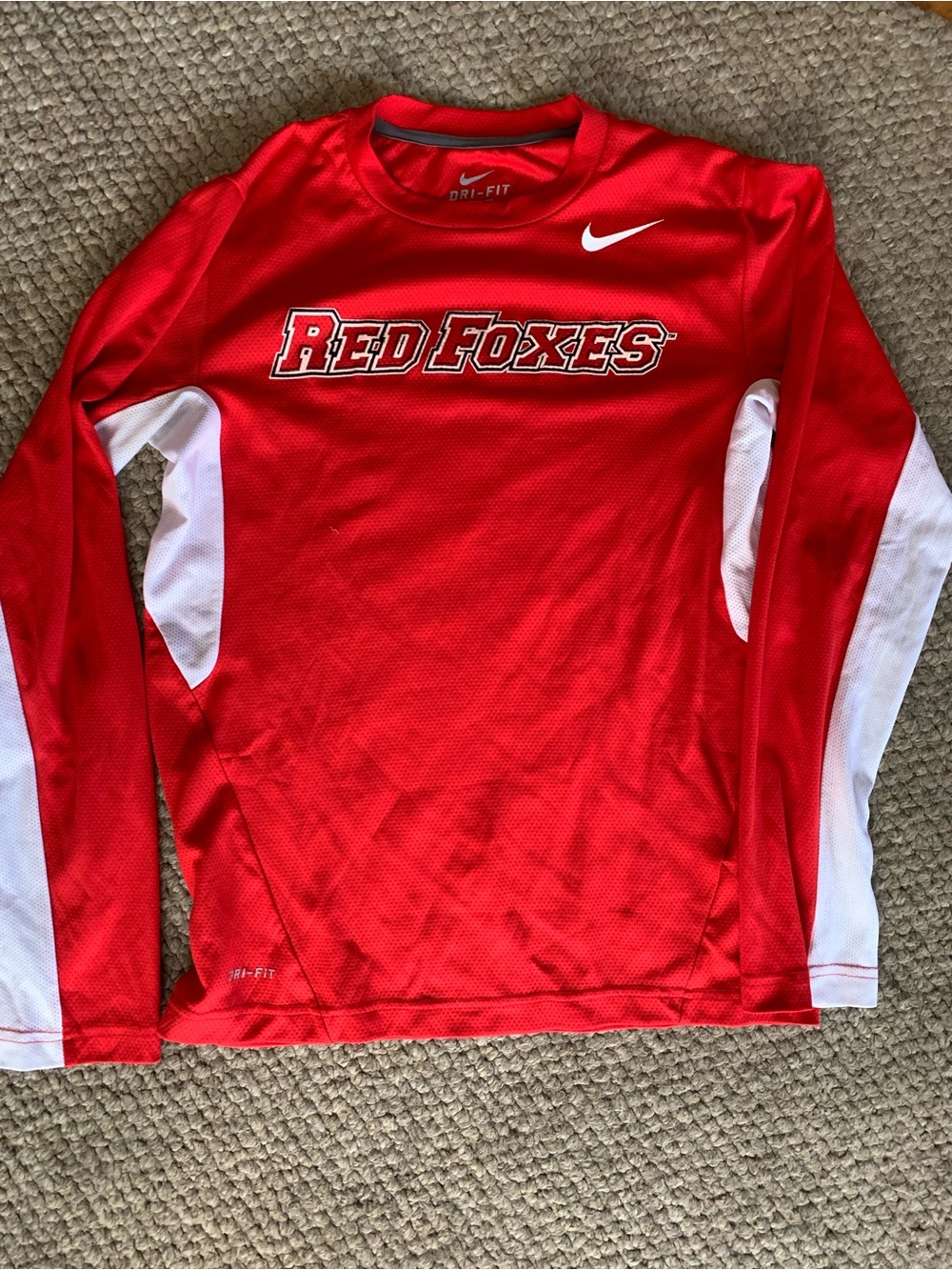 Marist Nike Red and White 'Red Foxes' Long Sleeve Dri-FIT Top